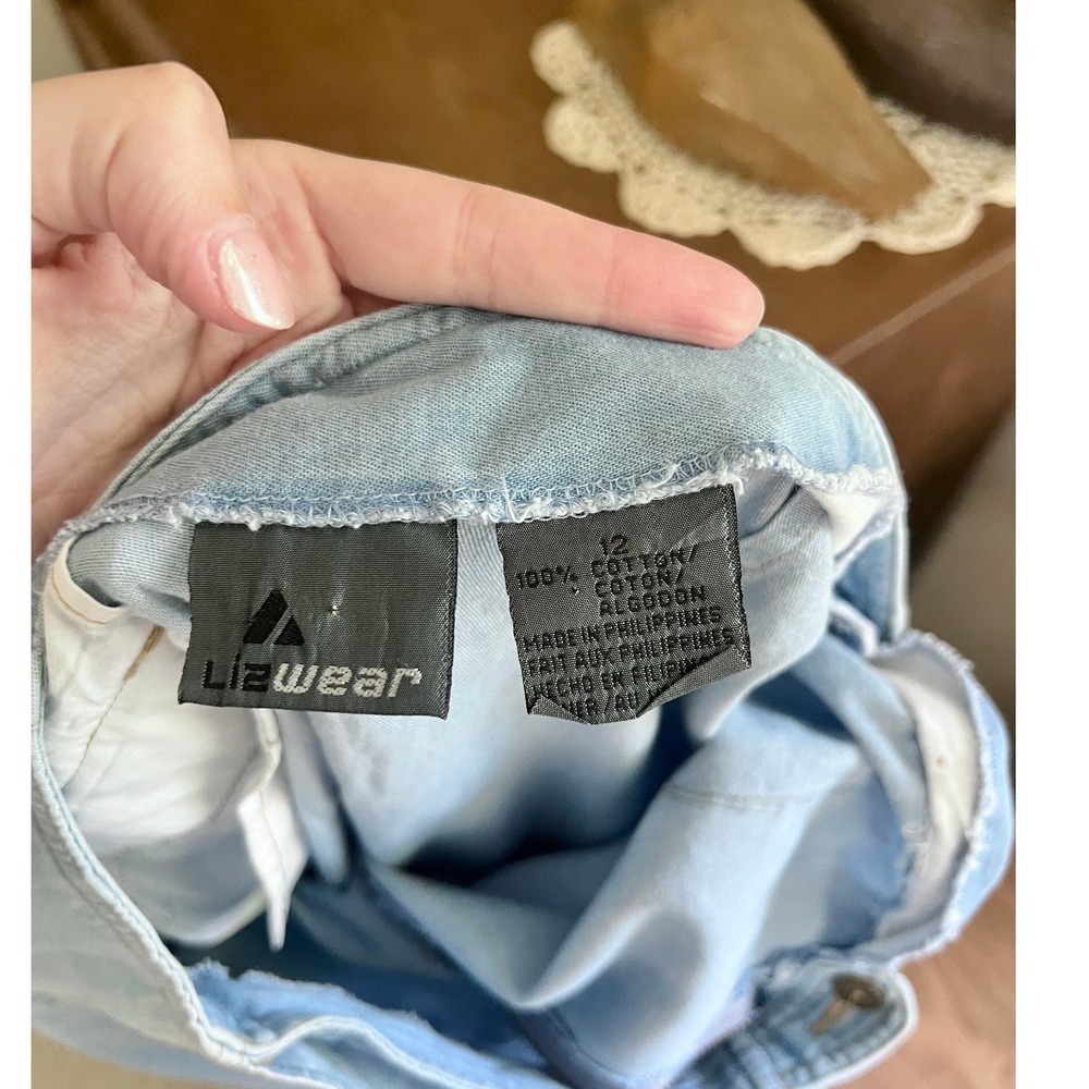 Vintage 90s Liz Wear Denim Wrap Skort - Picture 7 of 7